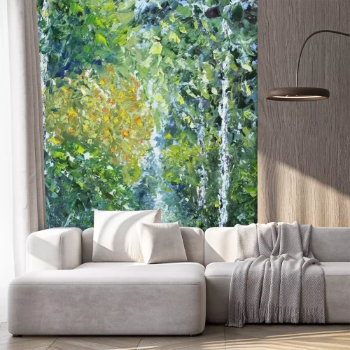 Sticker Straße im Sommer Wald, Ölgemälde