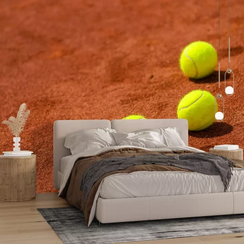 Sticker Tennisbälle auf Sandplatz-