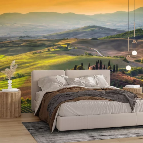 Fototapete Felder in der Toskana