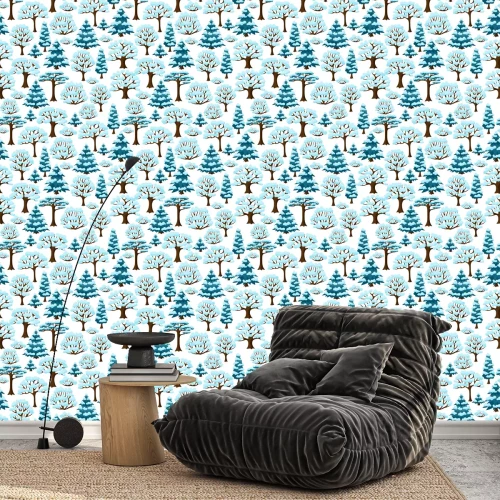 Tapete Winter-nahtlose Muster mit abstrakten stilisierte Bäume