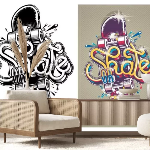 Fototapete Graffiti-Skateboard
