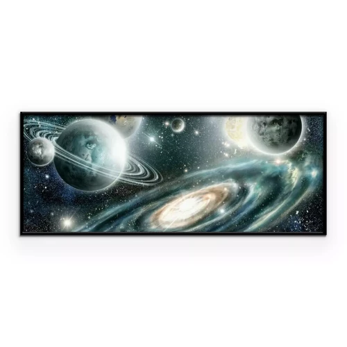 Poster Solar system and spiral galaxy