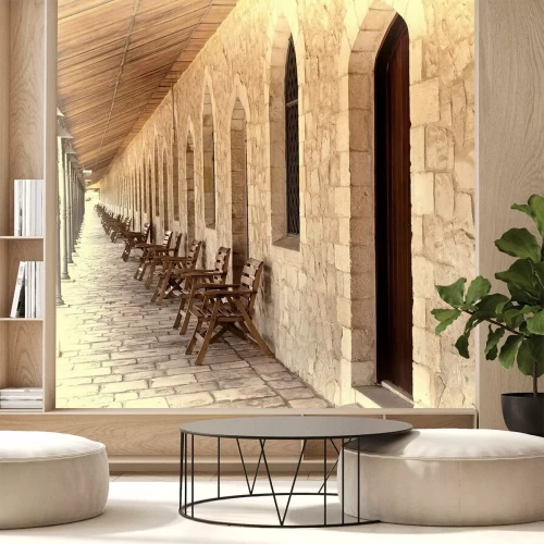 Fototapete Stühle unter den Arkaden
