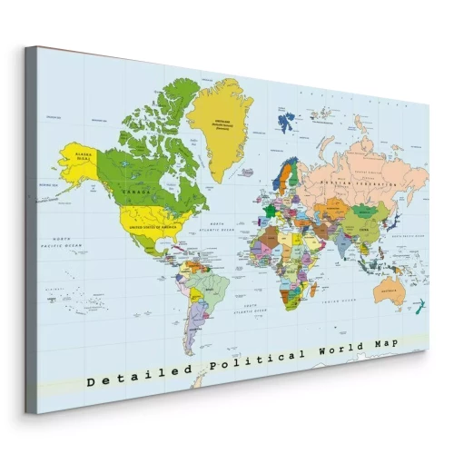 Bild Detaillierte politische Weltkarte mit Ländernamen