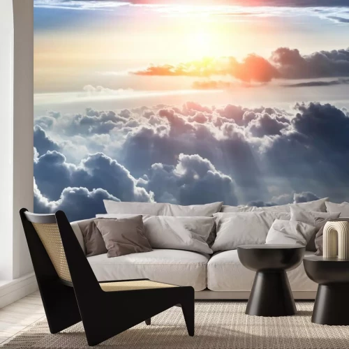 Fototapete Sonnenstrahlen über den Wolken