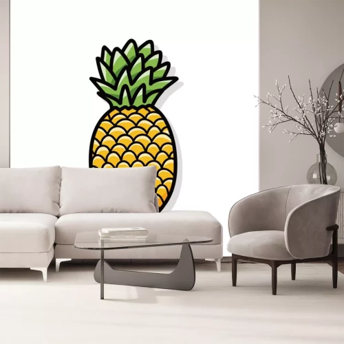 Sticker Einzelne Ananas einfache Grafik