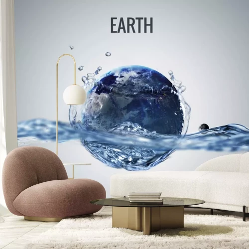 Sticker Planet Erde mit symbolischer Darstellung von Wasser