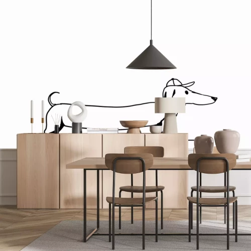 Sticker Hunde Langdackel mit Baseballmütze auf dem Kopf