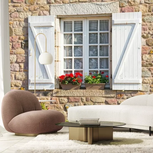 Fototapete Haus im französischem stil mit fenster