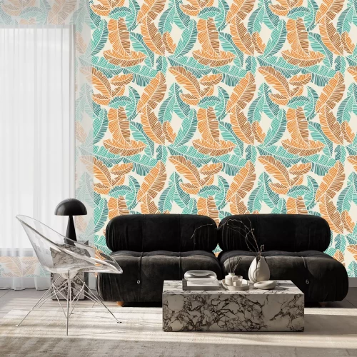 Tapete Bananenblätter Muster