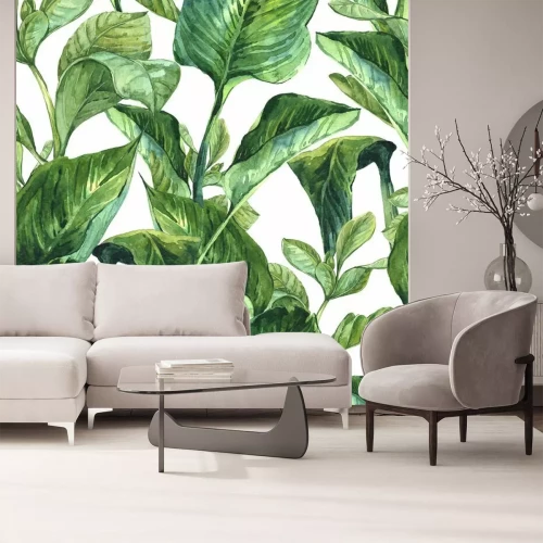 Fototapete Natur und tropische grüne Blätter