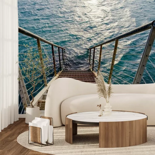 Fototapete Ein Steg mit Stufen ins Wasser