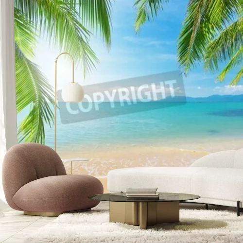 Fototapete Tropen Palme und Ozean