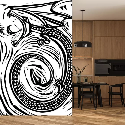 Sticker Tiere Drache mit offenem Maul