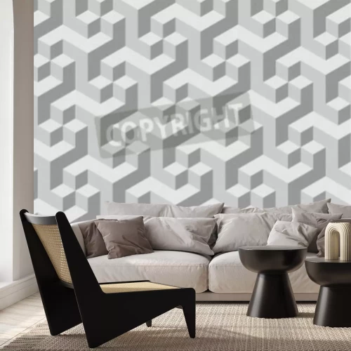 Fototapete Muster 3D grau