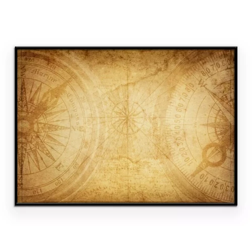 Poster Alte Karte mit Windrose