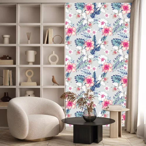 Tapete Hibiskus und Orchideen tropischen nahtlosen Hintergrund