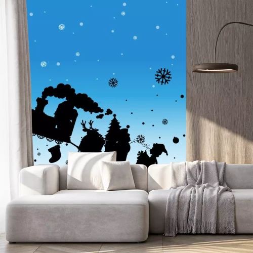 Sticker Silhouette Zug voller Weihnachtssachen