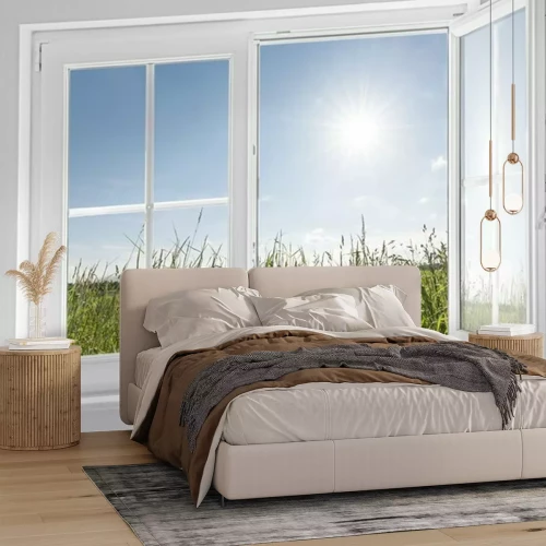 Fototapete Sonnenstrahlen hinter fenster