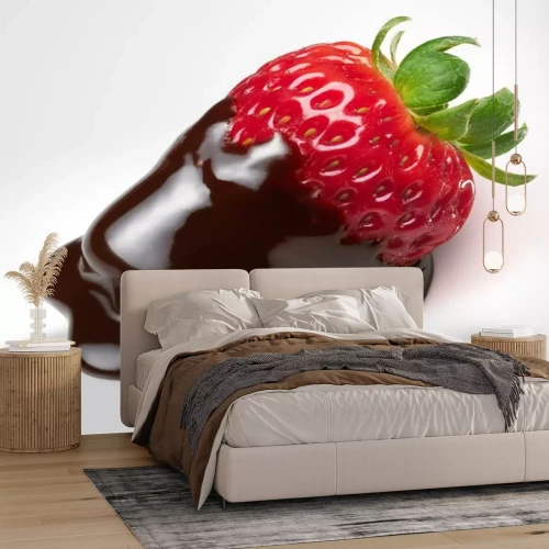 Sticker Erdbeere mit flüssiger Schokolade überzogen