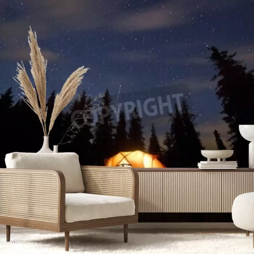 Fototapete Sterne und Zelt