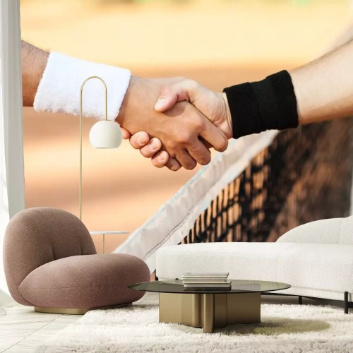 Sticker Konzept für männliche Tennisspieler