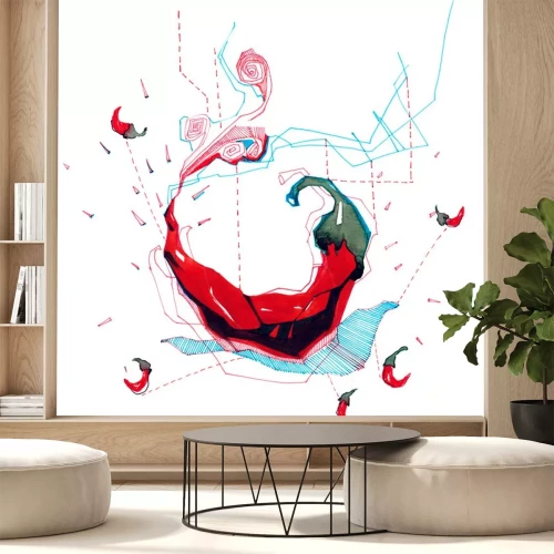 Sticker Abstrakte Grafik einer Chilischote