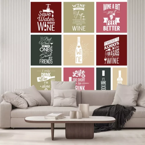 Sticker Wein auf Grafiken mit Aufschriften
