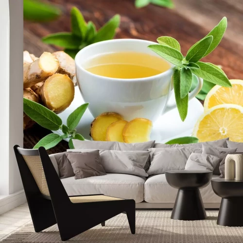 Sticker Tee mit Zitrone Ingwer und Kräutern