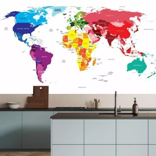 Fototapete Politische Karte der Welt