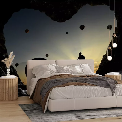 Sticker Mağara deliklerinden balonlara bakış