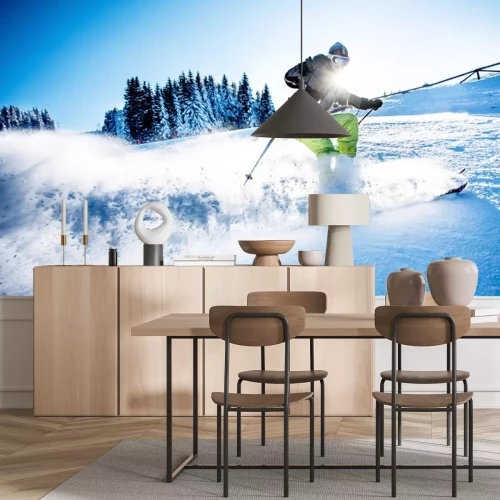 Sticker Man Skifahren Downhill