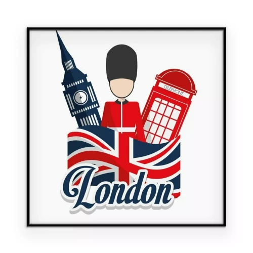 Poster Londoner Symbole in minimalistischer Grafik