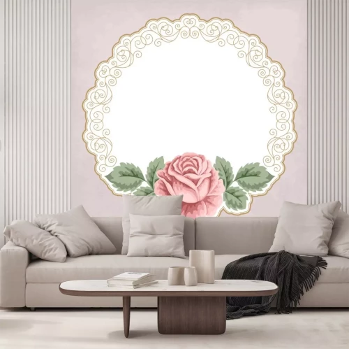 Sticker Retro-Hintergrund mit Rosen