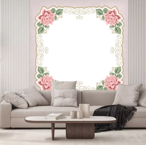 Sticker Retro-Hintergrund mit Rosen