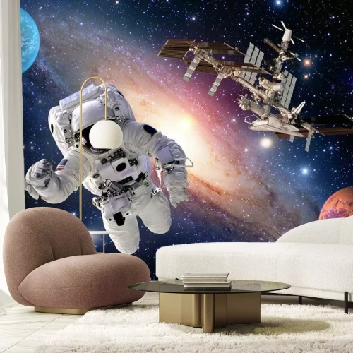 Fototapete Ein Astronaut auf Weltraummission