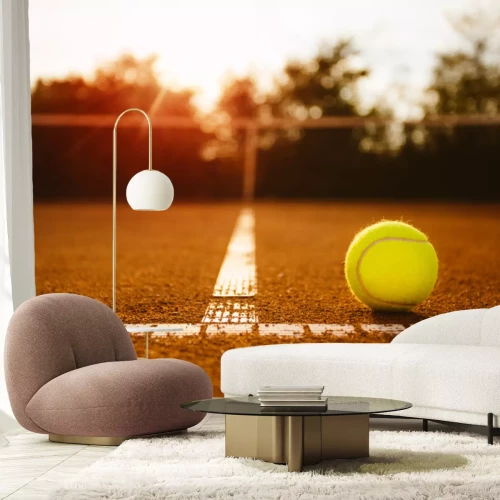 Sticker Ball auf einem Tennisplatz