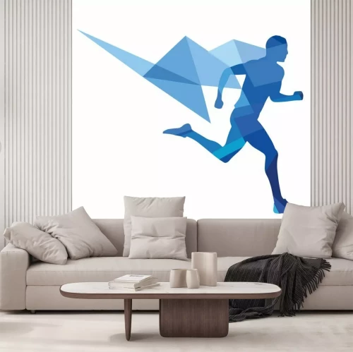 Sticker Stilisierter Läufer, geometrisches Muster