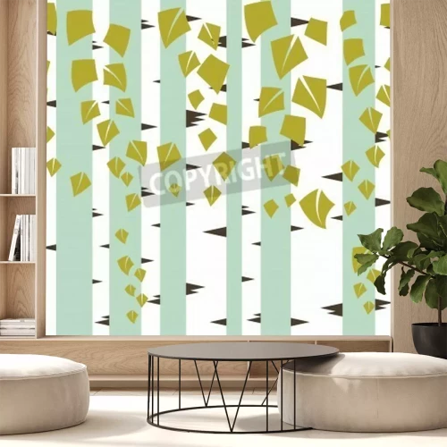 Fototapete Abstrakte grafische Birken