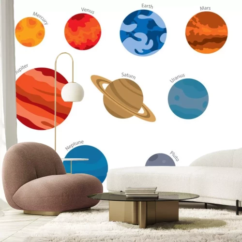 Sticker Planeten des Sonnensystems mit Beschriftungen Grafik