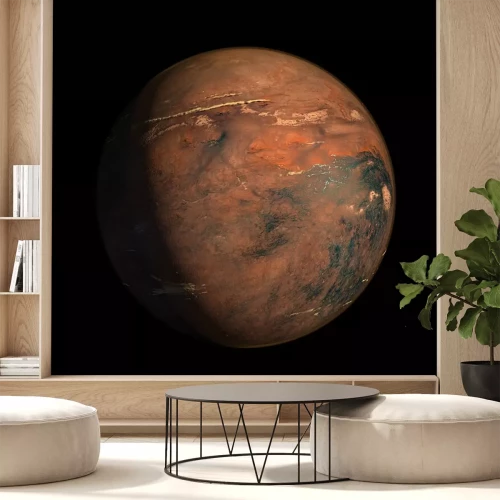 Sticker Braun-schwarzer Planet realistische Grafik