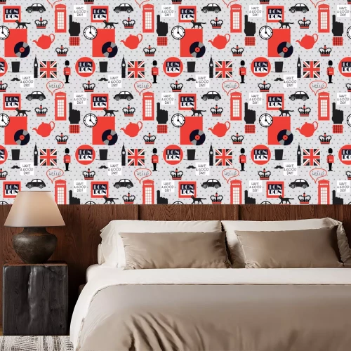 Tapete Retro britische nahtlose Muster