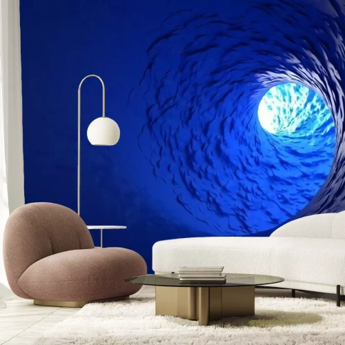 Fototapete Gedrehter blauer Tunnel