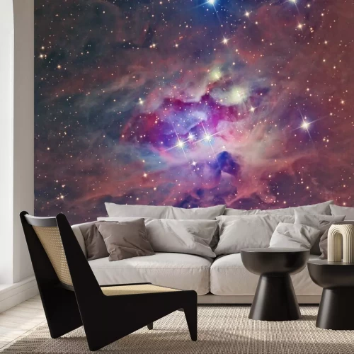 Sticker Weltraum mit farbigem Nebel