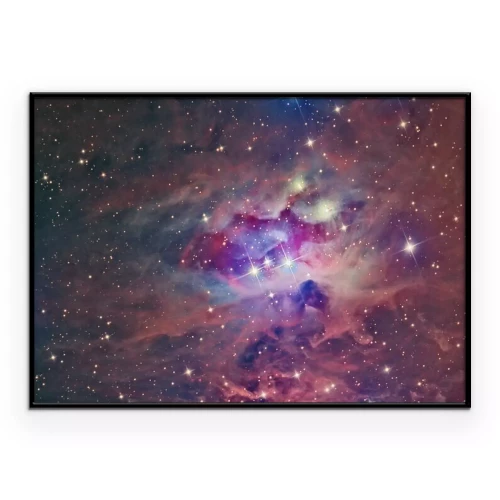 Poster Weltraum mit farbigem Nebel