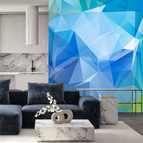 Sticker Blauen hellen polygonalen Hintergrund