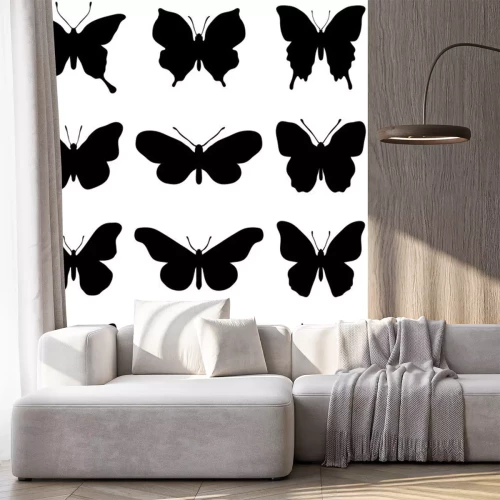 Sticker Silhouetten von schwarzen Schmetterlingen