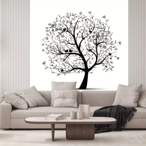 Sticker Kunst-baum beautiful, schwarz Silhouette für Ihr Design