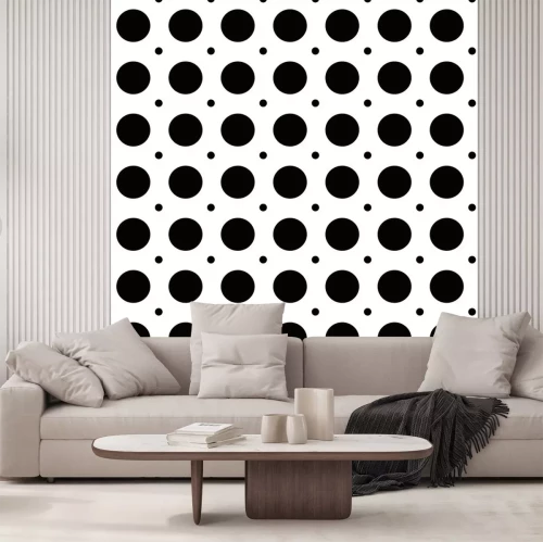Sticker Tupfen Hintergrund mit schwarzen Punkten und weißem Hintergrund