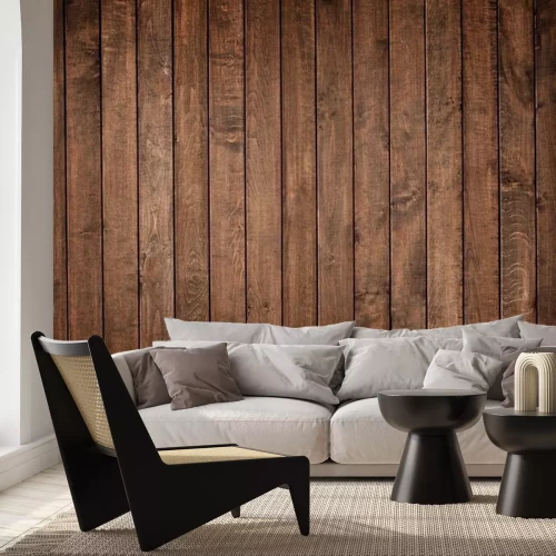 Fototapete Schäbiges braunes Parkett